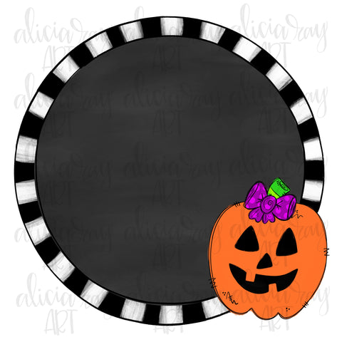 Girl Jack-o-lantern Halloween Frame