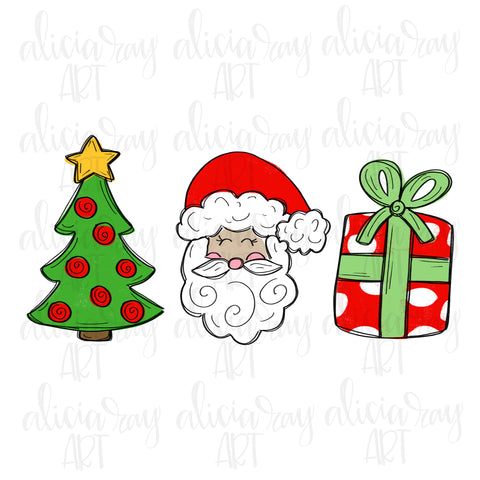 Christmas Tree Santa Present