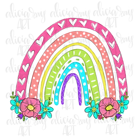 Rainbow with flowers