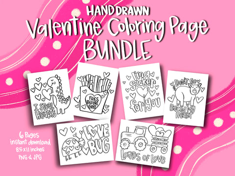 2022 Valentine Coloring Page Bundle