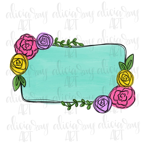 Blank floral frame