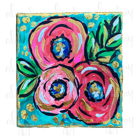 Painted Florals On Canvas