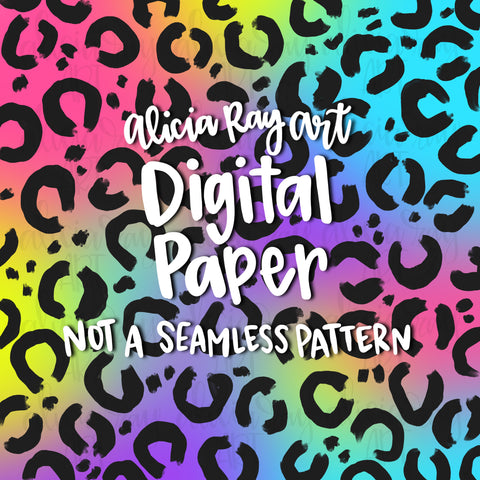 Rainbow Leopard Digital Paper