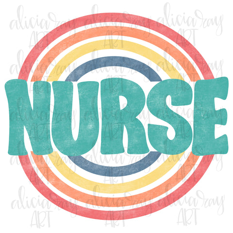 Retro Rainbow Nurse