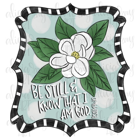 Framed Magnolia with bible verse