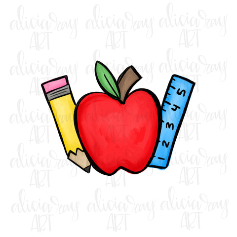 Pencil Apple Ruler