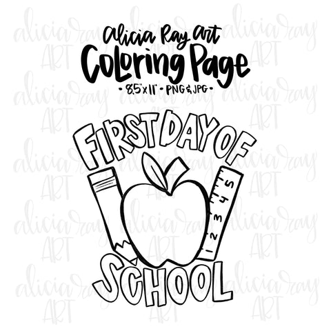 First Day Of School Coloring Page