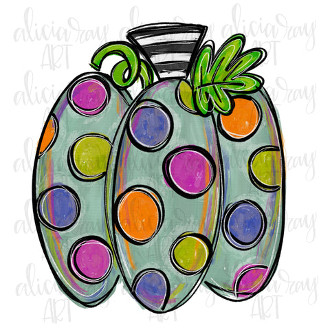 Colorful Polka Dot Pumpkin