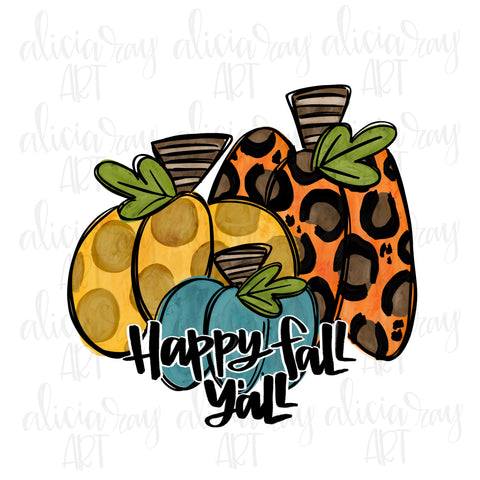 Happy Fall Y'all Pumpkin Trio