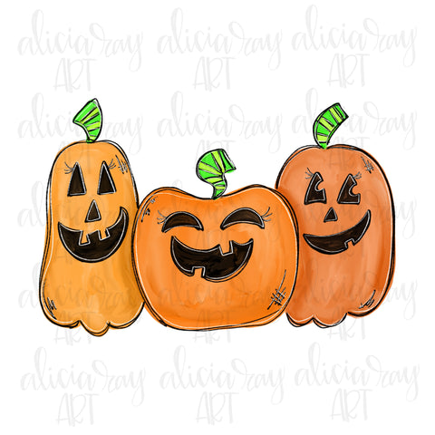 Girl Jack O Lantern Trio