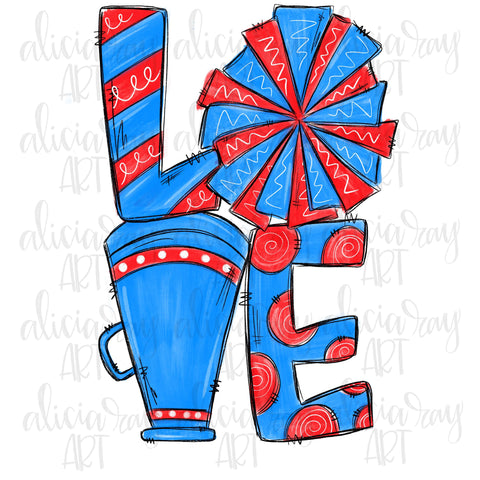 Cheer Columbia Blue A Red