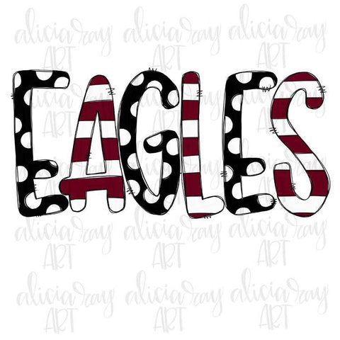 Eagles Maroon and Black