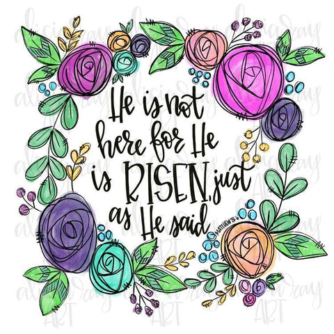 He Is Risen Floral Frame