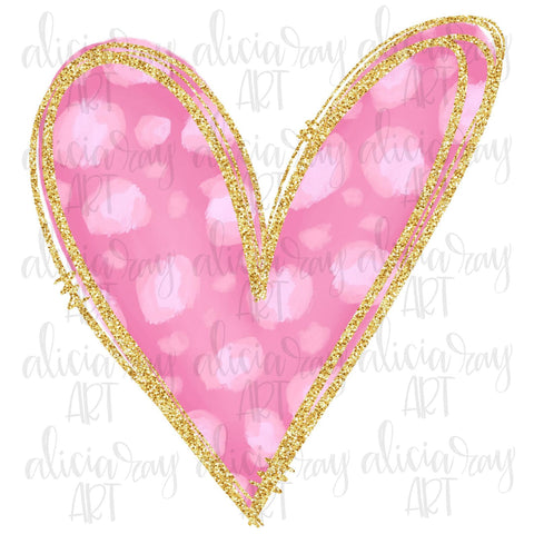 Pink Leopard Heart