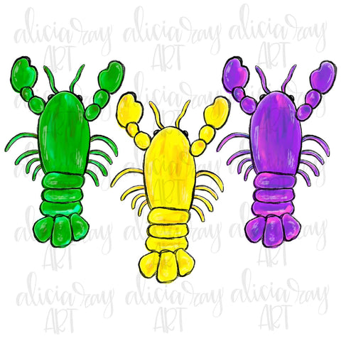 Mardi Gras Painted Crawfish