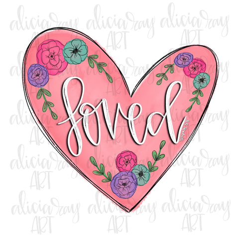 Loved Floral Heart