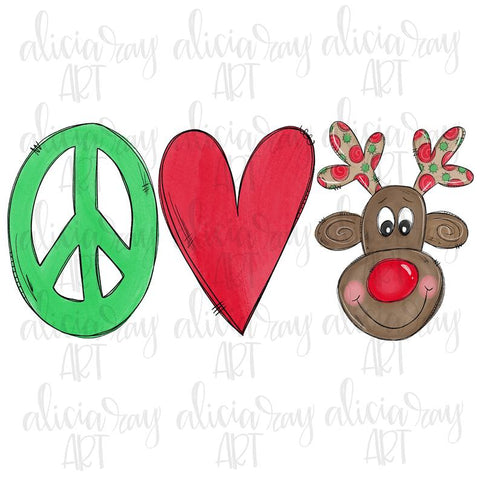 Peace Love Reindeer