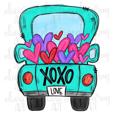 Valentine Truck - Aqua XOXO