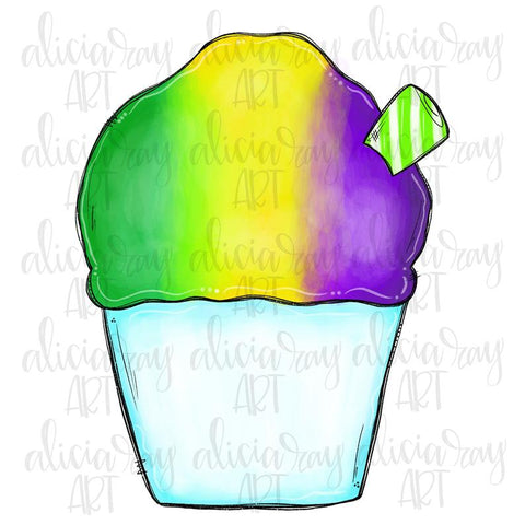 Mardi Gras Snow Cone