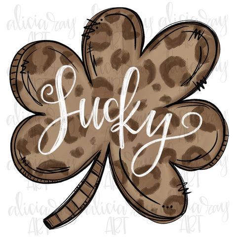 Brown Leopard Shamrock Lucky