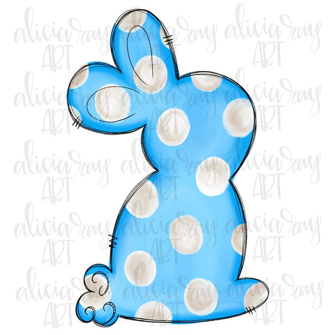 Blue Polka Dot Easter Bunny