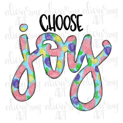 Choose Joy Floral Lettering