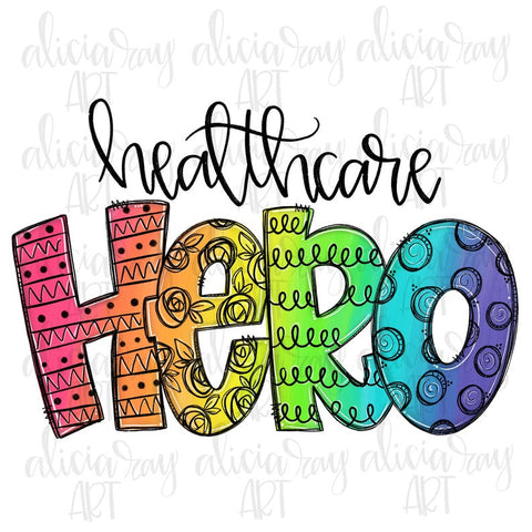 Healthcare Hero Rainbow With Pattern