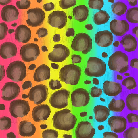 Rainbow Leopard Digital Paper