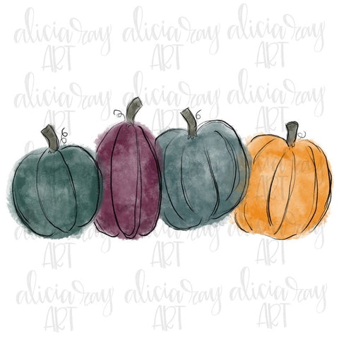 Watercolor Pumpkins