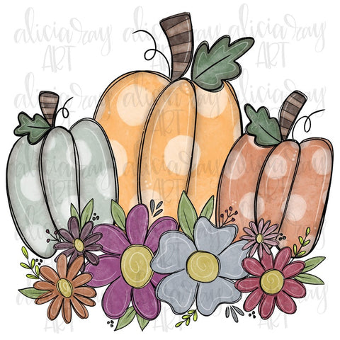 Pumpkins with florals