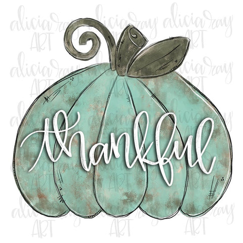 Thankful Sea Foam Textured Pumpkin