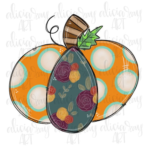 Floral Whimsical Pumpkin