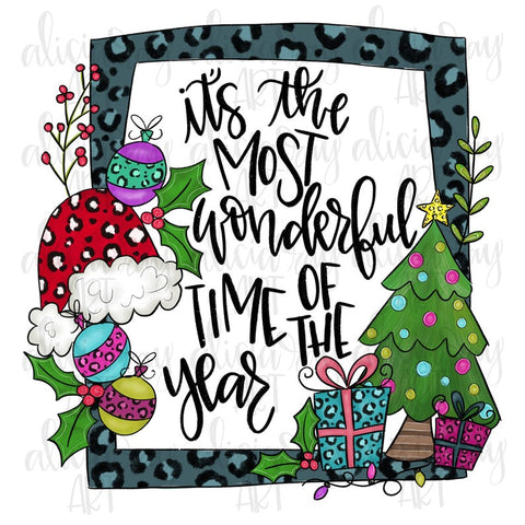 Leopard Christmas Frame with quote
