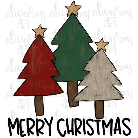 Rustic Christmas Trees Merry Christmas