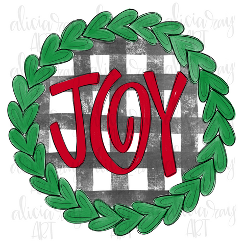 Joy Farmhouse Christmas Wreath