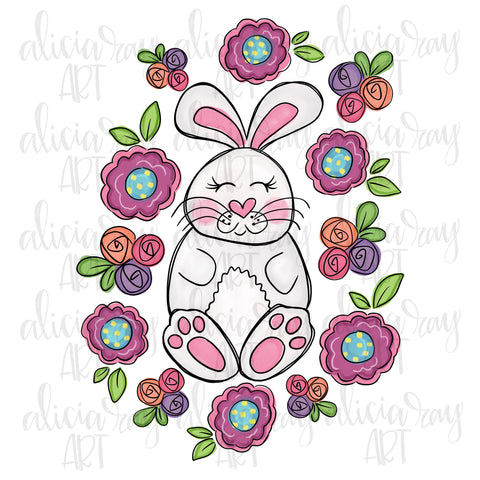 Bunny With Flowers