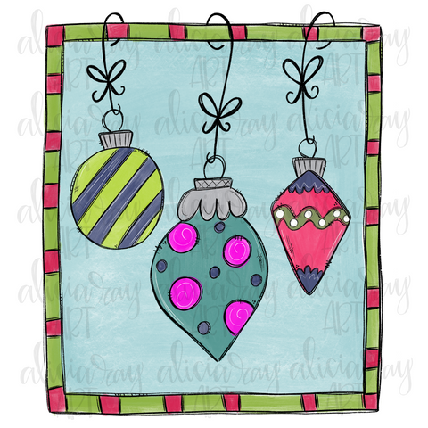 Whimsical Framed Christmas Ornaments