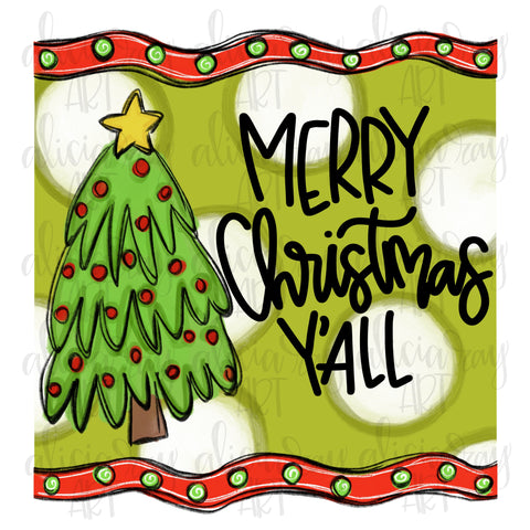 Merry Christmas Y'all Whimsical