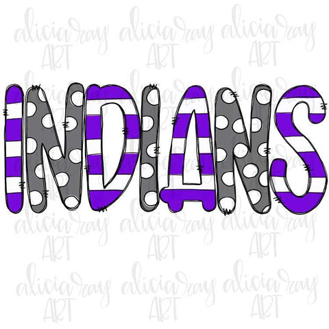 Indians Purple and Gray