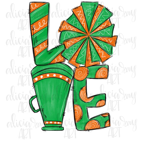 Love Cheer Green Orange