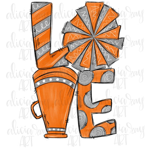 Love Cheer Orange And Gray