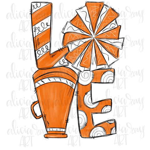 Love Cheer Orange White
