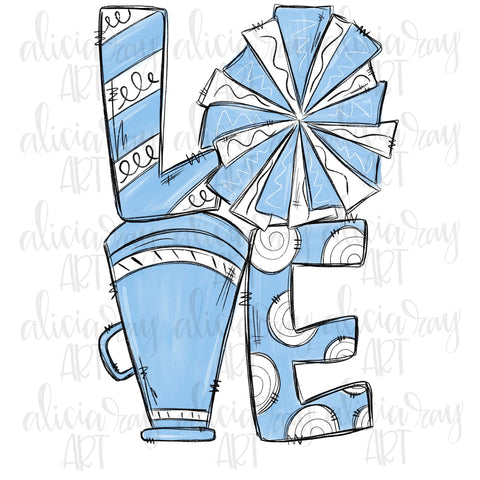Love Cheer Powder Blue And White