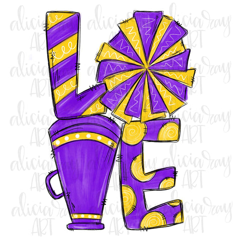 Love Cheer Purple And Yellow