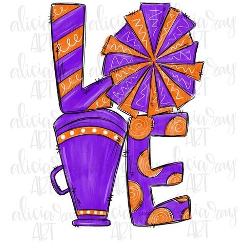 Love Cheer Purple Orange
