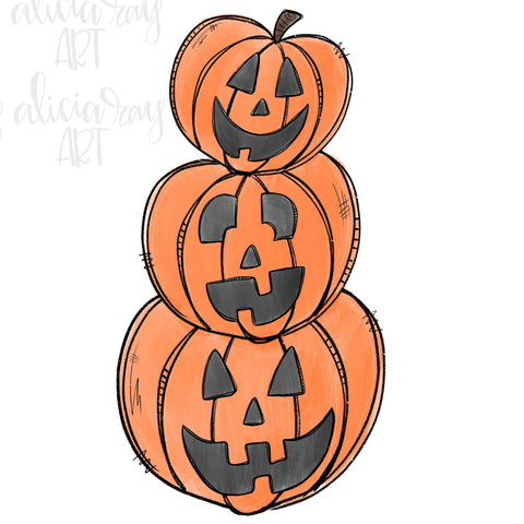 Orange Jack O'Lantern Stack