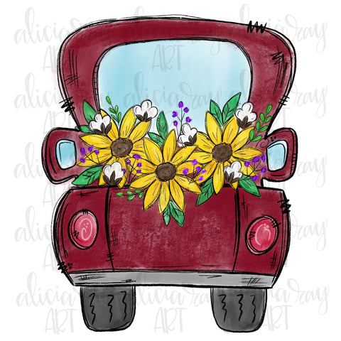 Red Sunflower Truck