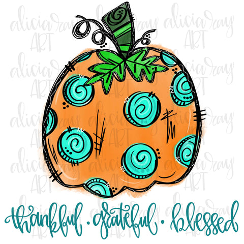 Thankful Grateful Blessed Pumpkin